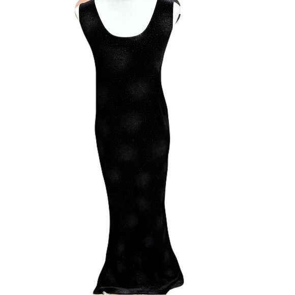 Vintage Black Velvet Sparkle Dress | Y2K Vibes | Size M | EUC - Picture 1 of 6